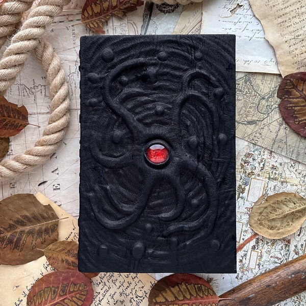 The Cosmic Horror grimoire - Medium size - Lovecraftian grimoire handmade Cthulhu elder book, strange spellbook leather journal mysterious