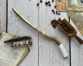 Golden unicorn wand - gold magic wood - 16 in wand - Handmade Witchcraft supplies tool