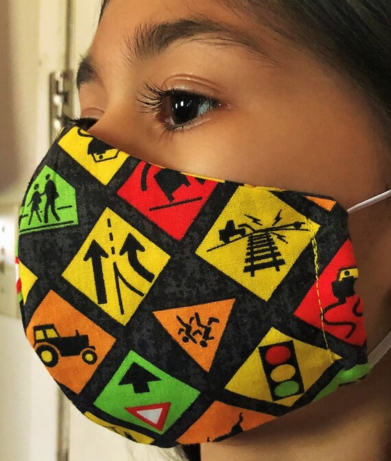 Children Mask Child Mask Kids Mask Traffic Signs Mask Etsy