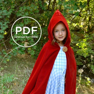 Kids Costume Cape-- Cape Sewing Pattern-- Girls PDF Sewing Pattern-- Pretend Play-- Kids Dress Up-- Halloween Cape-- Girls Dress Up