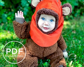 Star Sci-Fi Wars, PDF Sewing Pattern, Baby costume, PDF Costume Pattern, baby sewing, Ewok, Ewok Costume, Baby Halloween, Forest Bear PDF