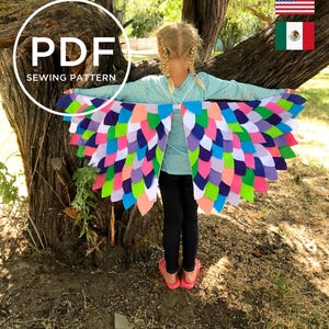 Bird Wings-- Bird Feathers-- -- Pretend Play-- Kids Dress Up-- Kids Halloween Costume-- Kids PDF Sewing Pattern-- Kids Carnival Costume