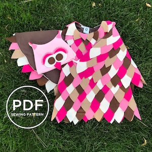 Kids Owl Costume-- Pretend Play-- Kids Dress Up-- Kids Halloween Costume-- Girl Sewing Pattern-- Kids Carnival Costume-- Girls PDF Pattern--