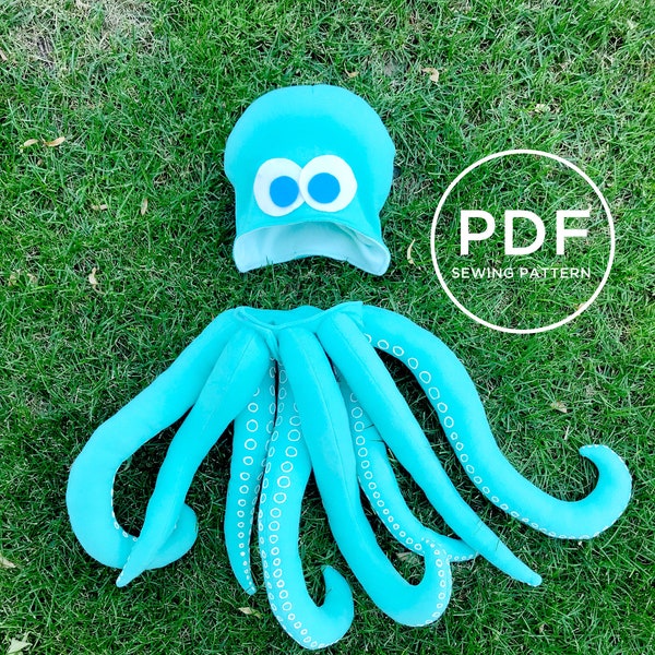 Kids Octopus Costume-- Pretend Play-- Kids Dress Up-- Kids Halloween Costume-- Kids PDF Sewing Pattern-- Kids Carnival Costume