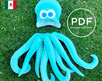 Kids Octopus Costume-- Pretend Play-- Kids Dress Up-- Kids Halloween Costume-- Kids PDF Sewing Pattern-- Kids Carnival Costume