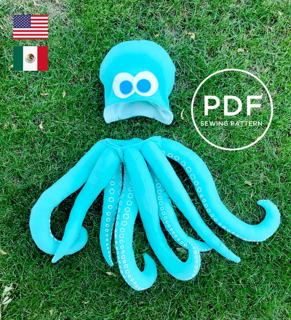 Kids Octopus Costume-- Pretend Play-- Kids Dress Up-- Kids Halloween Costume-- Kids PDF Sewing Pattern-- Kids Carnival Costume