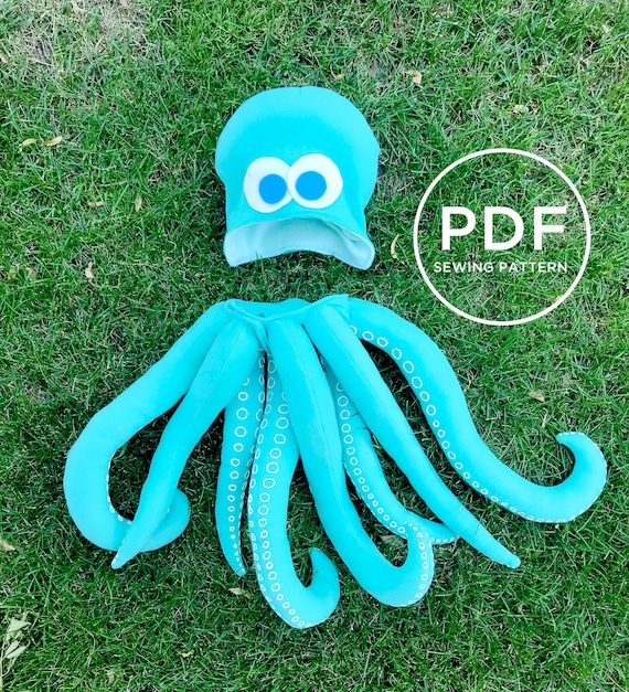 Kids Octopus Costume-- Pretend Play-- Kids Dress Up-- Kids Halloween Costume-- Kids PDF Sewing Pattern-- Kids Carnival Costume