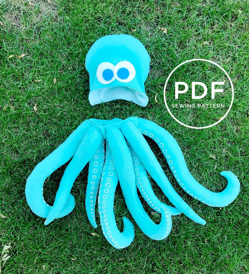 Kids Octopus Costume-- Pretend Play-- Kids Dress Up-- Kids Halloween Costume-- Kids PDF Sewing Pattern-- Kids Carnival Costume 