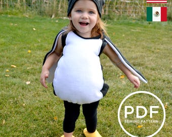 Kids Penguin Costume--Boys PDF Sewing-- Girls PDF Sewing Pattern-- Pretend Play-- Kids Dress Up-- Kids Halloween Costume-- Girls Dress Up