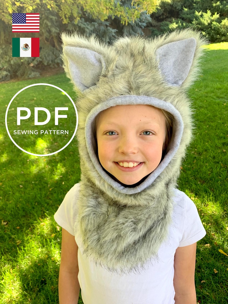 Kids Wolf Costume-- Pretend Play-- Kids Dress Up-- Kids Halloween Costume-- Boys Sewing Pattern-- Kids Carnival Costume-- Boys PDF Pattern image 1