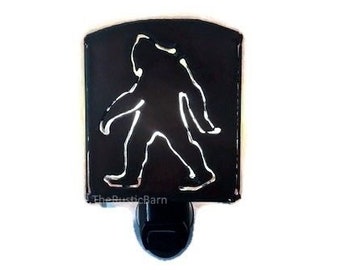 BIGFOOT SASQUATCH Nightlight night light made of Rustic Rusty Rusted Recycled Metal