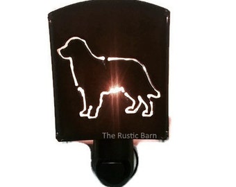 GOLDEN RETRIEVER dog nightlight night light made of Rustic Rusty Rusted Recycled Metal