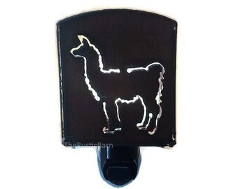 LLAMA or ALPACA Nightlight night light made of Rustic Rusty Rusted Recycled Metal