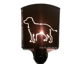 LAB LABRADOR RETRIEVER nightlight night light made of Rustic Rusty Rusted Recycled Metal