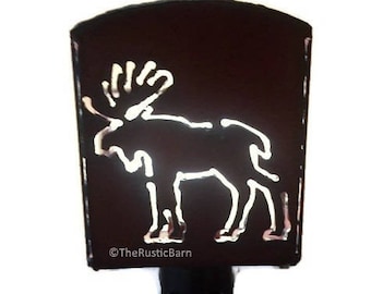 MOOSE nightlight night light made of Rustic Rusty Rusted Recycled Metal also wholesale