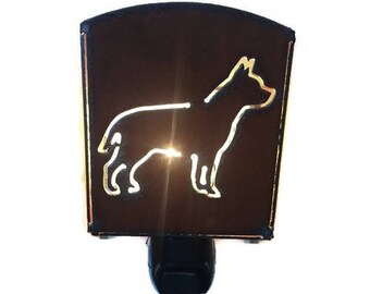 PITBULL Dog nightlight night light made of Rustic Rusty Rusted Recycled Metal also wholesale