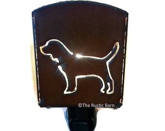 BEAGLE dog nightlight night light made of Rustic Rusty Rusted Recycled Metal Retail and Wholesale