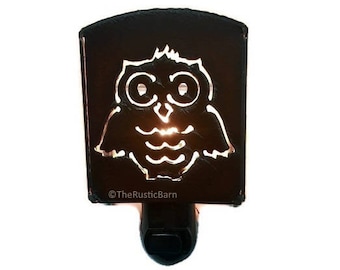 OWL Rustic nightlight night light made of Rustic Rusty Rusted Recycled Metal retail and wholesale