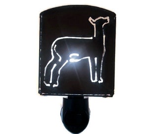 LAMB SHEEP nightlight night light made of Rustic Rusty Rusted Recycled Metal