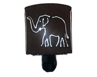 ELEPHANT zoo animal nightlight night light made of Rustic Rusty Rusted Recycled Metal also wholesale