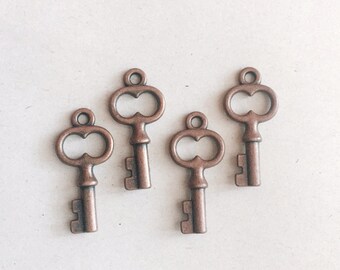 Small Copper plated vintage inspired jewelry charms