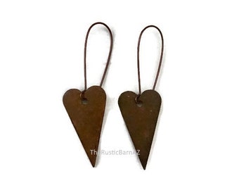 Rustic Whimsical HEART Earrings