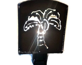 PALM TREE nightlight night light made of Rustic Rusty Rusted Recycled Metal Retail or Wholesale
