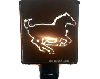 HORSE  nightlight night light made of Rustic Rusty Rusted Recycled Metal