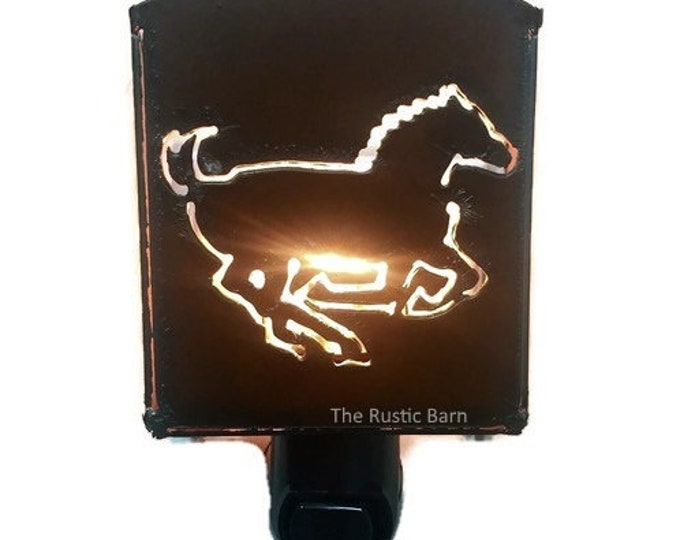 Featured listing image: HORSE  nightlight night light made of Rustic Rusty Rusted Recycled Metal