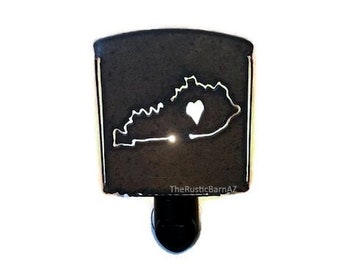 KENTUCKY state shape nightlight night light made of Rustic Rusty Rusted Recycled Metal also wholesale