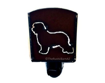 OLD ENGLISH SHEEPDOG  nightlight night light made of Rustic Rusty Rusted Recycled Metal