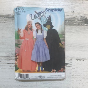 4136 Zauberer von Oz Misses Dorothy, Glenda die gute Hexe, Wicked Witch Einfachheit Cosplay Kostüm