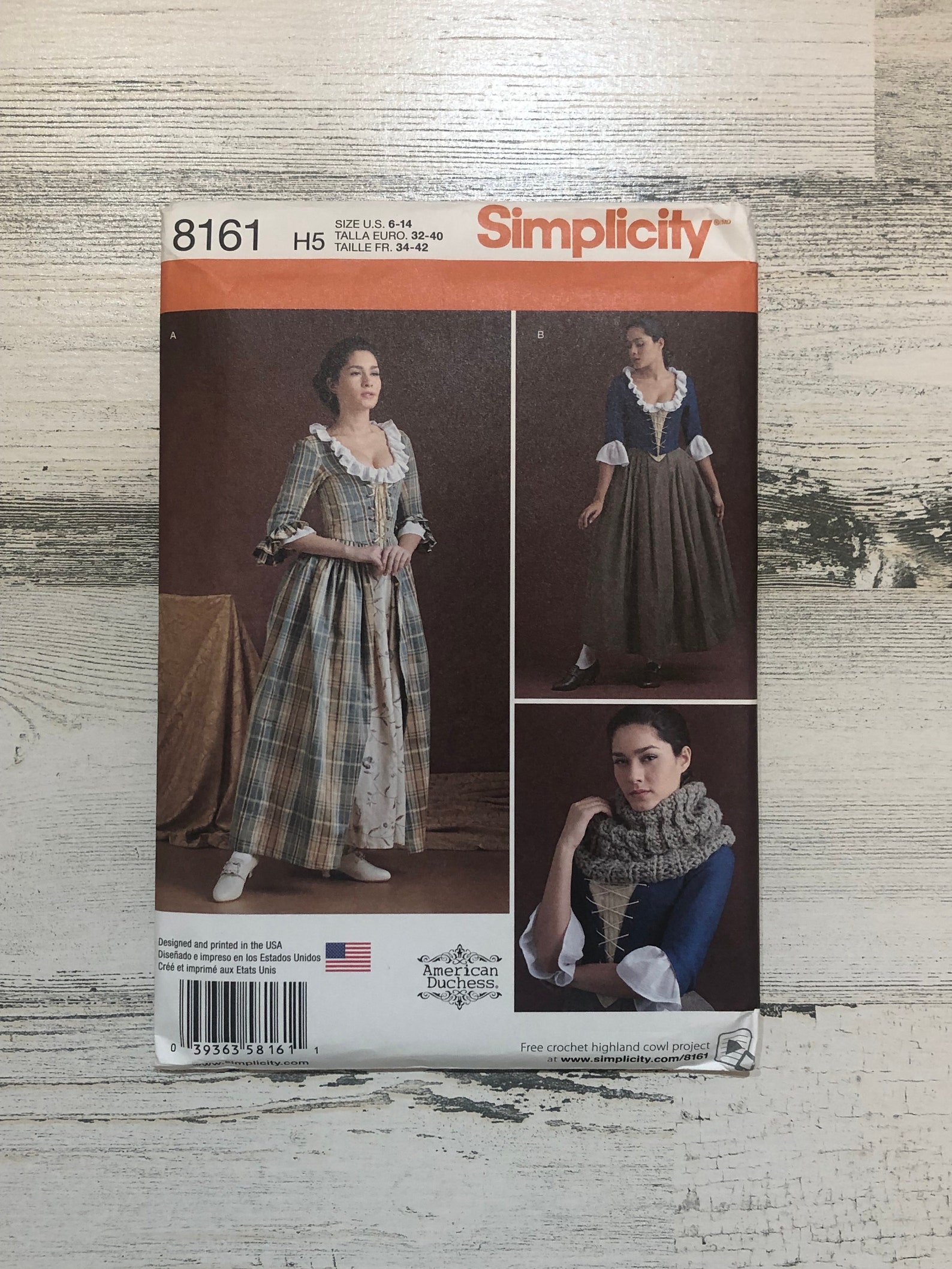 8161 American Dutches Highlander Bridgerton Simplicity Pattern ...