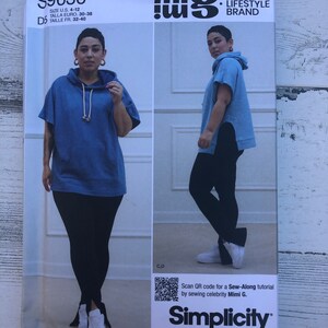 9636 Misses Sudaderas con capucha y leggins Simplicidad Nuevo, Sin cortar, Patrón plegado de fábrica