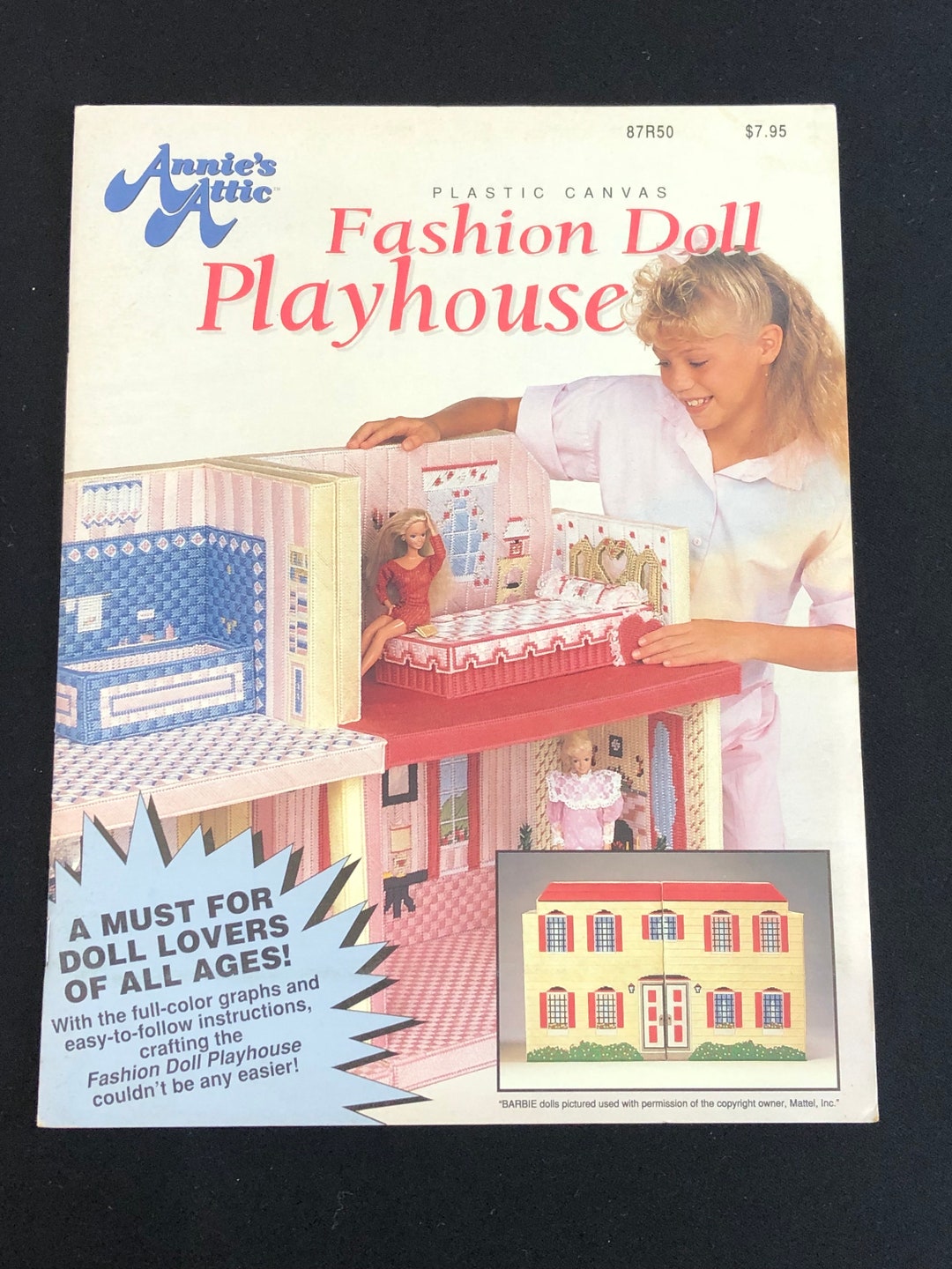 Rare Annies Attic Plastic Canvas Fashion Doll Playhouse Pattern ...