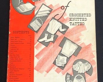 Fantastique vintage American Thread Company Star Book of Crocheted Knitted Tatted, brochure de 1941