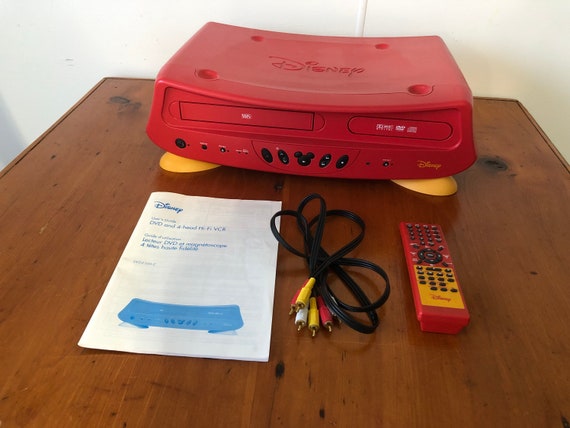 Red Disney Vhs Dvd Player Complete Working With Cords Etsy