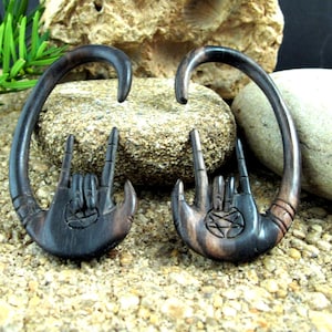 4G-5mm Beautiful pair Devil horn  gauge,Tribal Gauge, Body Piercing Jewelry L4541