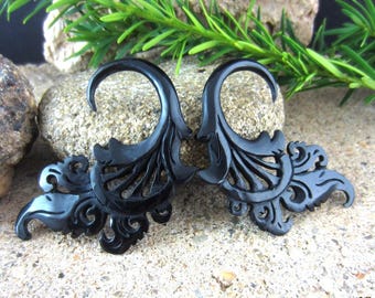 Ein Paar 10G - 2,4 mm Tribal Gauged Horn Ohrringe, Organic Gauge, Piercing Schmuck L2057