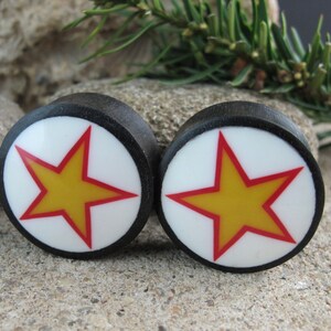 One pair of  30mm-1.18 inch  Large  star Plug, Arang wood, Body jewelry L4031
