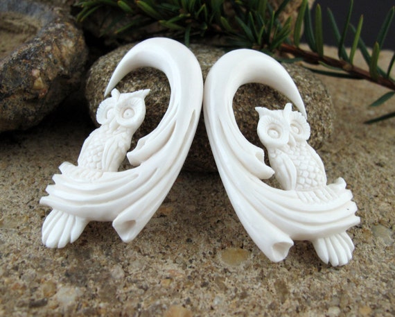 Beautifully Detailed Hand Carved Gauged Earrings Beautifully Detailed Hand Carved Gauged Earrings
