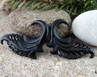 Ein paar 6G - 4 mm geschnitzt Horn, Tribal gemessen Ohrringe, organische gauge, Body Piercing Schmuck L4220