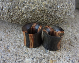 One pair of  1/2" - 12mm wood plugs,  Concave Plug  ,Tribal plugs, Organic Body Jewelry L3130