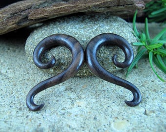 One pair of  2G -6mm  Ear  gauge, Organic,  sono wood , Body Piercing jewelry L4579