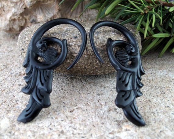 Beautifully Detailed Hand Carved Gauged Earrings Beautifully Detailed Hand Carved Gauged Earrings