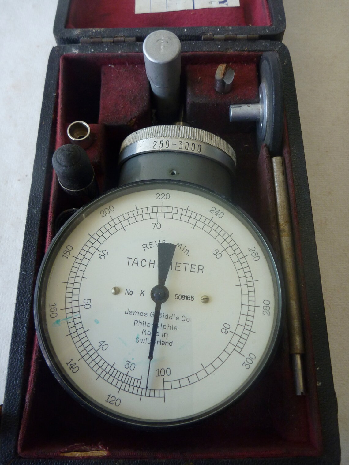 Vintage James G. Biddle Tachometer RPM Gauge Swiss Measurement Etsy