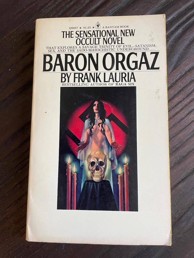Baron Orgaz di Frank Lauria - romanzo horror occulto satanico - 1974 prima edizione - libro tascabile d'epoca immagine 2