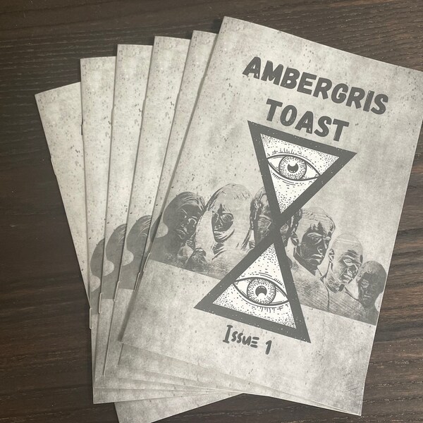 Ambergris Toast issue 1 - multi-perzine by 3 creators with guest stars - dark humor writing art zine