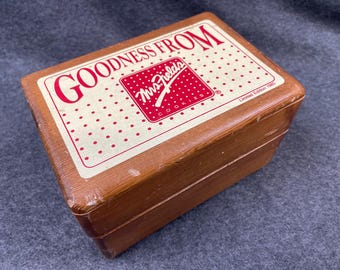 Vintage recipe box - Goodness From Mrs. Fields Cookies - 1985 limited edition card catalogue for kitchen or office storage trinkets