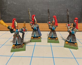 ハイエルフソードマスター - 手描きのゲームワークショップメタルフィギュア4体セット - 90年代のビンテージRPGゲームキャラクターミニチュアフィギュア